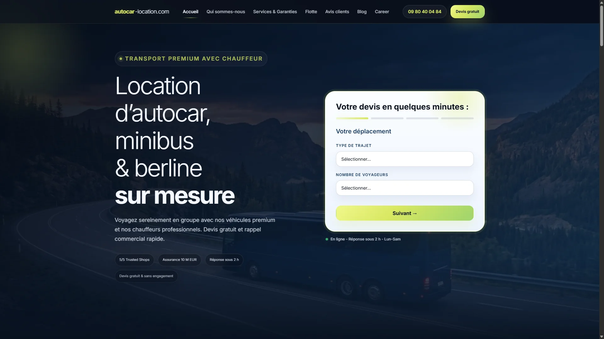Capture du projet Autocar Location